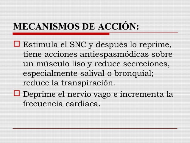 atropina mecanismo de accion